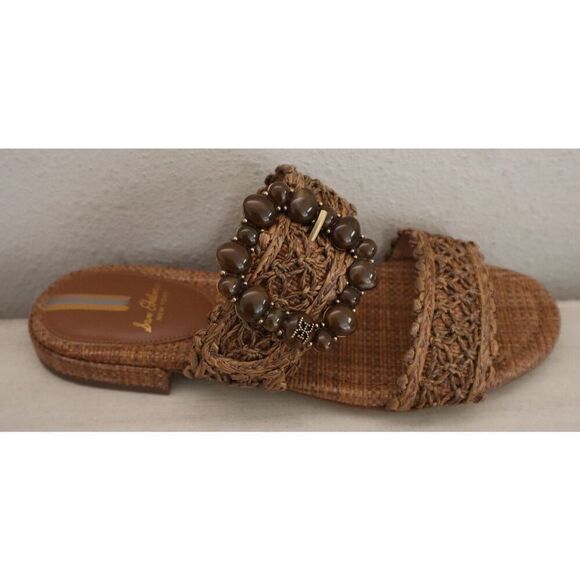 Sam Edelman J0187F2251 WMNs Sz 7M Dark Natural Raffia Elisa 2-Strap Sandals - Picture 10 of 15